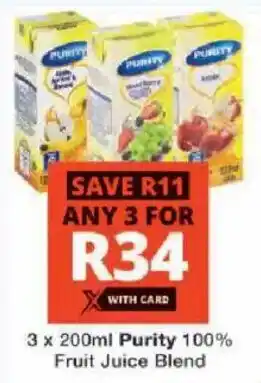 Checkers Purity 100% Fruit Juice Blend offer