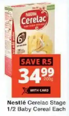 Checkers Nestlé Cerelac Stage 1/2 Baby Cereal offer