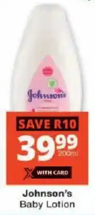 Checkers Johnson's Baby Lotion offer