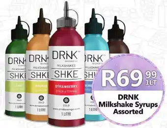Take 'n Pay DRNK Milkshake Syrups Assorted offer
