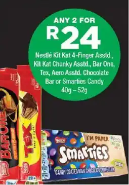 OK urban Nestlé Kit Kat 4-Finger, Kit Kat Chunky, Bar One, Tex, Aero Chocolate Bar or Smarties Candy offer