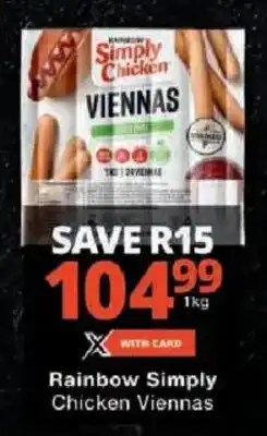 Checkers Rainbow Simply Chicken Viennas offer