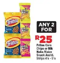 OK Foods Fritos Corn Chips or Nik Naks Maize Snack trips offer