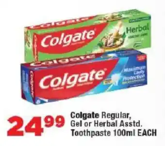 OK Foods Colgate Regular, Gel or Herbal Toothpaste offer