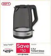 Bradlows Defy 1.7L Tinted Glass Kettle WK5300G offer