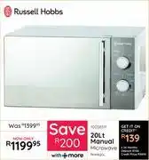 Bradlows Russell Hobbs 20L Manual Microwave RHMA20L offer