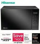 Bradlows Hisense 34L Black Microwave H34MOBS17 offer