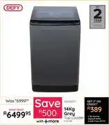 Bradlows Defy 14Kg Grey Top Loader Machine DTL160 offer