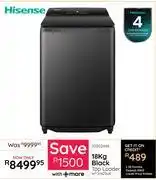 Bradlows Hisense 18Kg Black Top Loader Machine WT311823UB offer