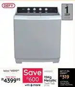Bradlows Defy 15Kg Metallic Twin Tub DTT151 offer