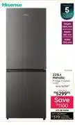 Bradlows Hisense 223Ltr Metallic Fridge Freezer H310BIT offer