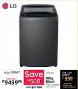 Bradlows LG 18Kg Black Top Loader Machine T18V1NDHT2 offer