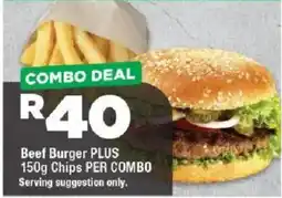 OK Grocer Beef Burger plus Chips offer