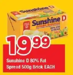 OK Grocer Sunshine D 80% Fat Spread Brick offer
