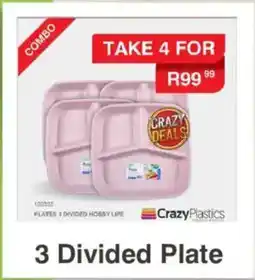 Crazy Plastics 3 Divided Plate offer