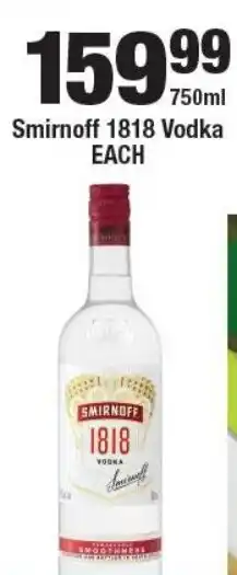 OK Liquor Smirnoff 1818 Vodka offer