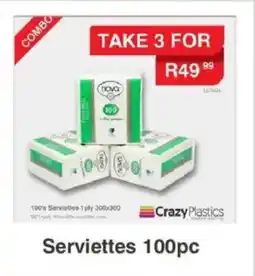Crazy Plastics Nova Serviettes offer