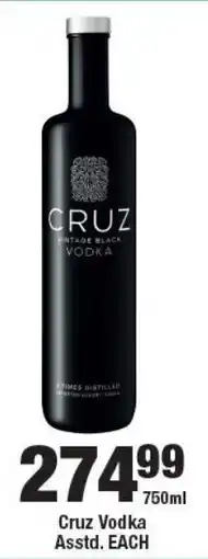 OK Liquor Cruz Vodka offer
