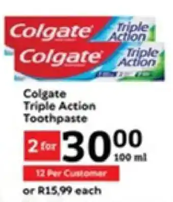 Oxford Freshmarket Colgate Triple Action Toothpaste offer