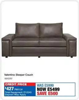 OK Furniture Valentino Sleeper Couch offer