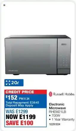 OK Furniture Russell Hobbs Electronic Microwave offer