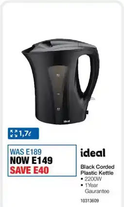 OK Furniture Ideal Black Corded Plastic Kettle offer