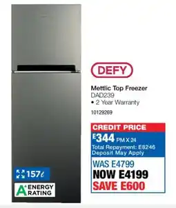 OK Furniture Defy Mettlic Top Freezer offer