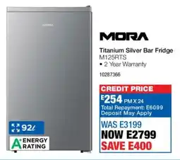OK Furniture Mora Titanium Silver Bar Fridge offer
