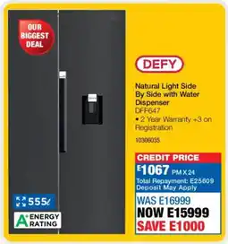 OK Furniture Defy Natural Light Side By Side with Water Dispenser offer