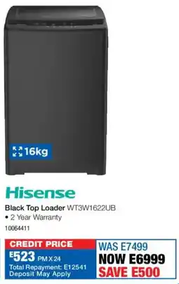 OK Furniture Hisense Black Top Loader offer