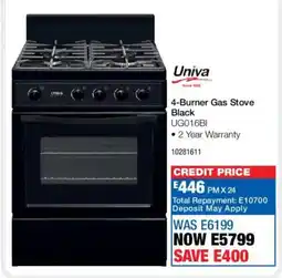 OK Furniture Univa 4-Burner Gas Stove Black offer
