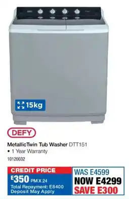OK Furniture Defy Metallic Twin Tub Washer offer