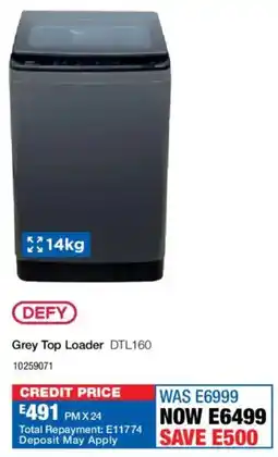 OK Furniture Defy Grey Top Loader offer