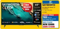 OK Furniture Skyworth 65" 4K Ultra HD Smart TV offer