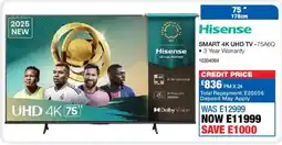 OK Furniture Hisense 75" Smart 4K UHD TV offer