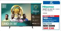 OK Furniture Hisense 50" Smart 4K UHD TV offer
