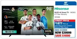 OK Furniture Hisense 98" QLED 4K Smart TV offer