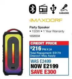 OK Furniture Maxdorf Party Speaker offer