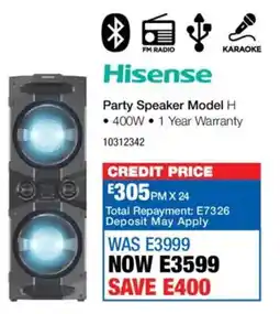 OK Furniture Hisense Party Speaker Model offer
