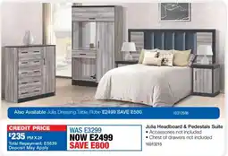 OK Furniture Julia Headboard & Pedestals Suite offer