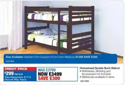OK Furniture Homestead Double Bunk Walnut offer