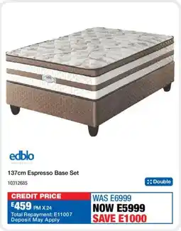 OK Furniture Edblo 137cm Espresso Base Set offer