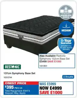 OK Furniture Restonic 137cm Symphony Base Set offer