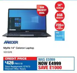 OK Furniture Mecer Mylife 14" Celeron Laptop offer