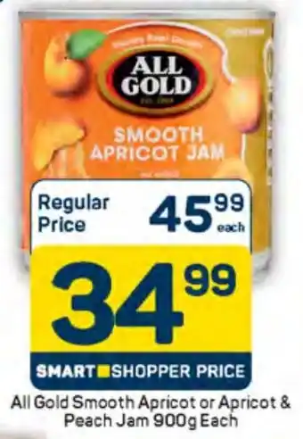 Pick n Pay All Gold Smooth Apricot or Apricot & Peach Jam offer