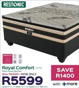 Sleepmasters Restonic Royal Comfort 152cm Queen Bed Set offer