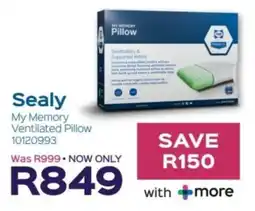 Sleepmasters Sealy My Memory Ventilated Pillow offer