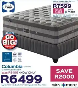Sleepmasters Sealy Columbia 137cm Double Bed Set offer
