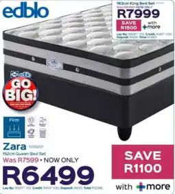 Sleepmasters Edblo Zara 152cm Queen Bed Set offer