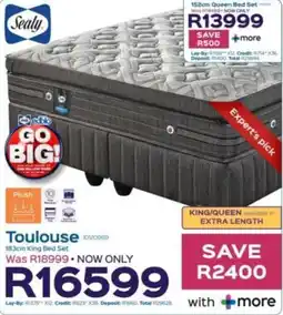 Sleepmasters Sealy Toulouse 183cm King Bed Set offer